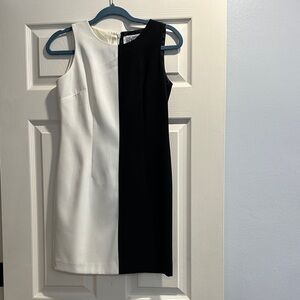 Chic One Shoulder Black and White Dress